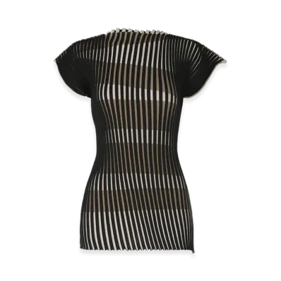 ISSEY MIYAKE Stripe Plating Knit "Black"