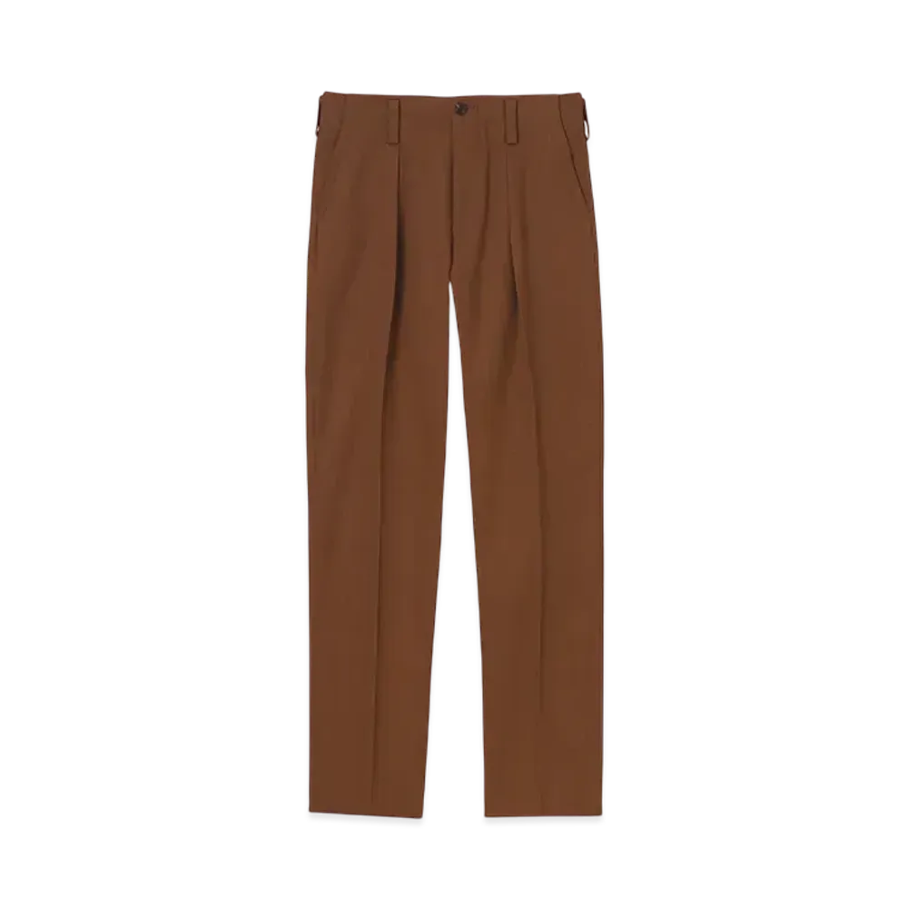 Paul Smith Cotton Twill High-Waisted Trousers "Terracotta"