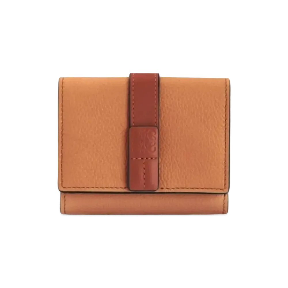 LOEWE Trifold Wallet Soft Grain Calf "Light Caramel/Pecan"