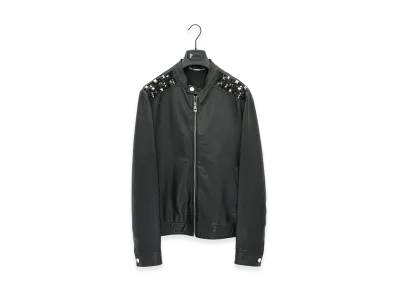Versace Studded Leather Riders Jacket "Nero"