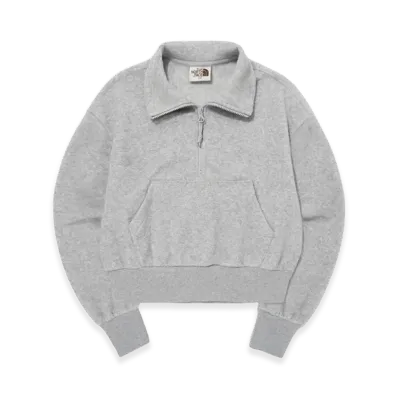 The North Face White Label Terry Half Zip Sweatshirt (W) "Melange Grey"