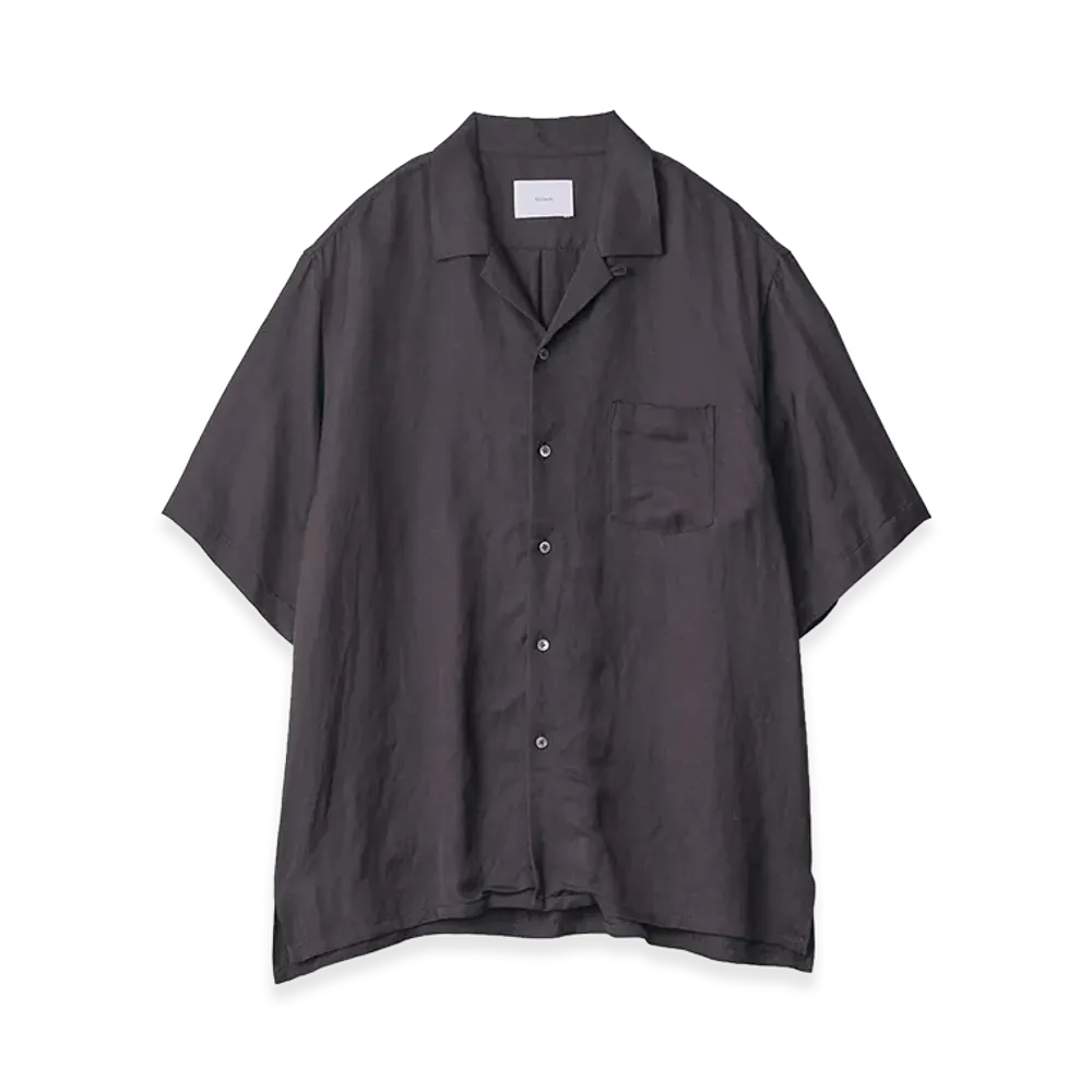 ssstein VIS/LI Bright Twill Open Collar Short Sleeve Shirt "Dark Charcoal"