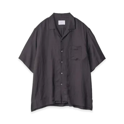 ssstein VIS/LI Bright Twill Open Collar Short Sleeve Shirt "Dark Charcoal"