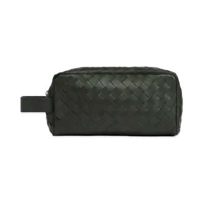 Bottega Veneta Intrecciato Travel Pouch "Dark Green"