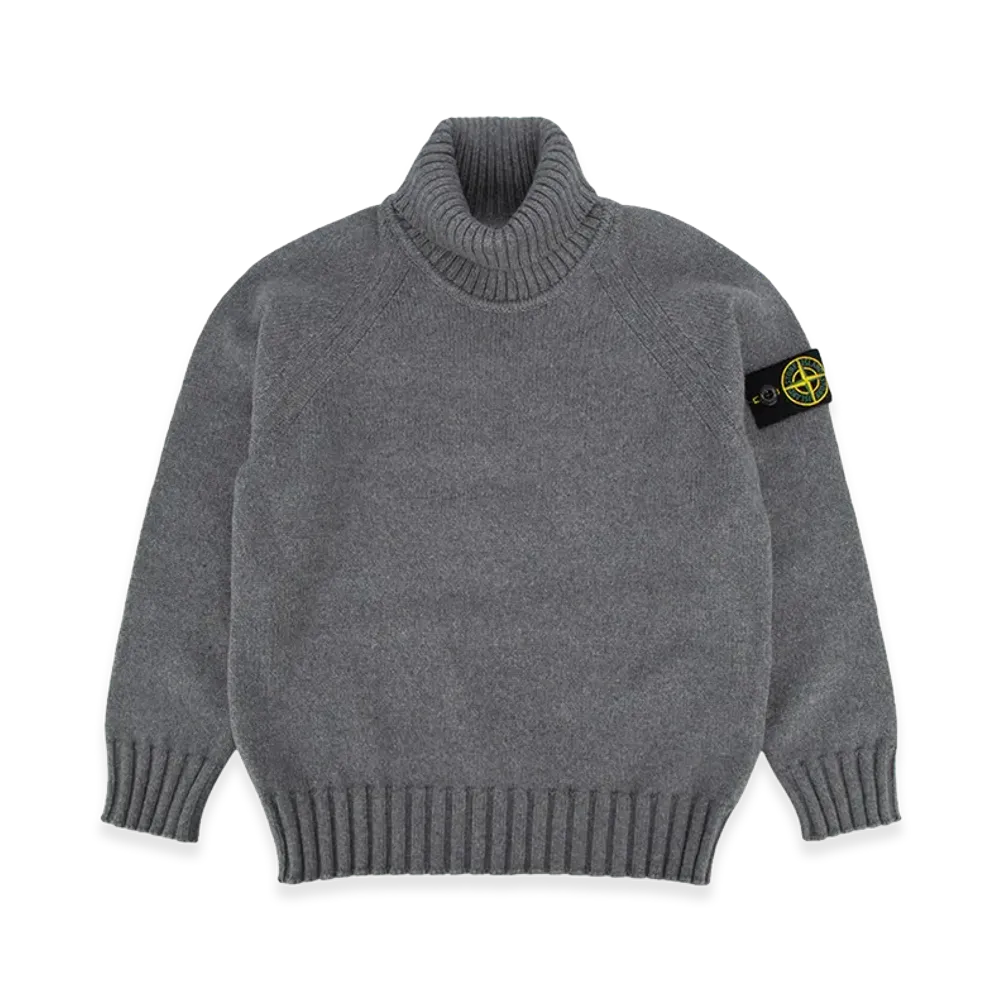 Stone Island Kids "Compass" Turtleneck Sweater "Gray"