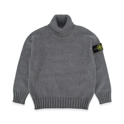 Stone Island Kids "Compass" Turtleneck Sweater "Gray"