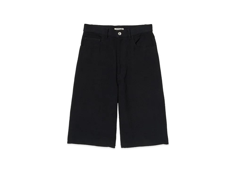 AURALEE Women's Silk Nep Denim 5P Wide Shorts "Black"