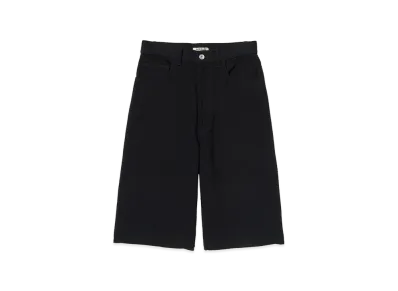 AURALEE Women's Silk Nep Denim 5P Wide Shorts "Black"