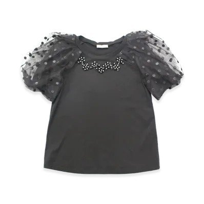 Max Mara Women's Shine Puff Sleeve Top "Black"