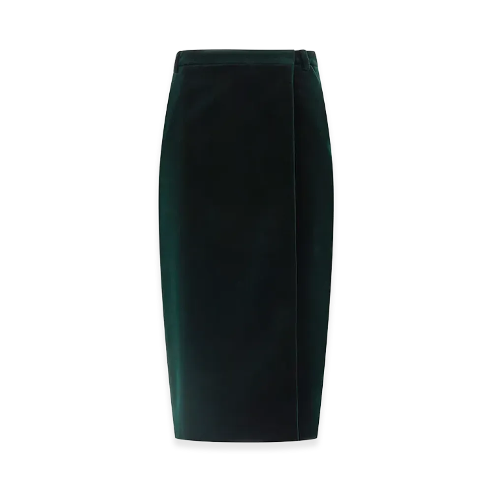 Saint Laurent Women's Velvet Skirt "Green"