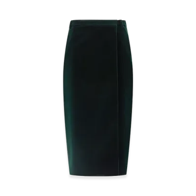 Saint Laurent Women's Velvet Skirt "Green"