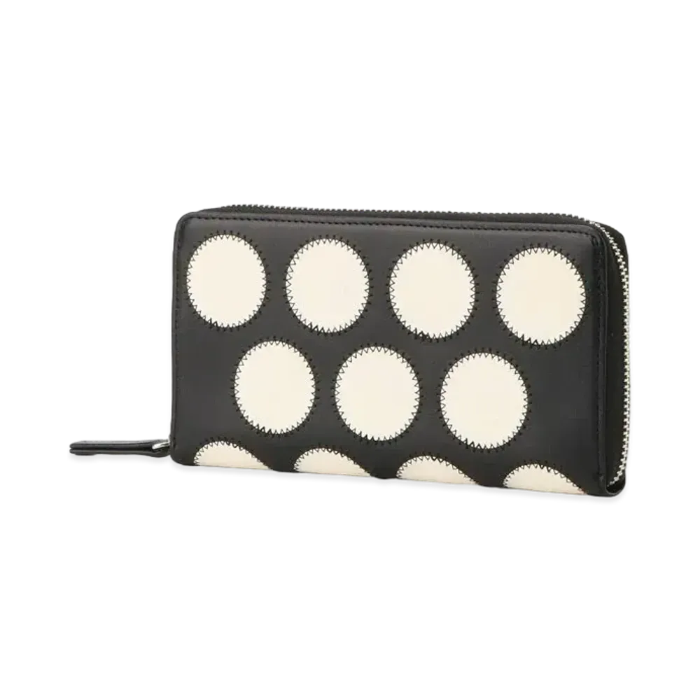 Yohji Yamamoto Y's DOT PATCHWORK LEATHER LONG WALLET "Black/Off White"