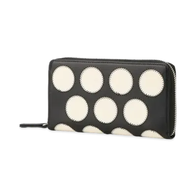 Yohji Yamamoto Y's DOT PATCHWORK LEATHER LONG WALLET "Black/Off White"