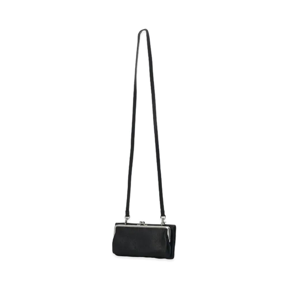 Yohji Yamamoto SOFT LEATHER PUFFED CLASP WALLET "Black"