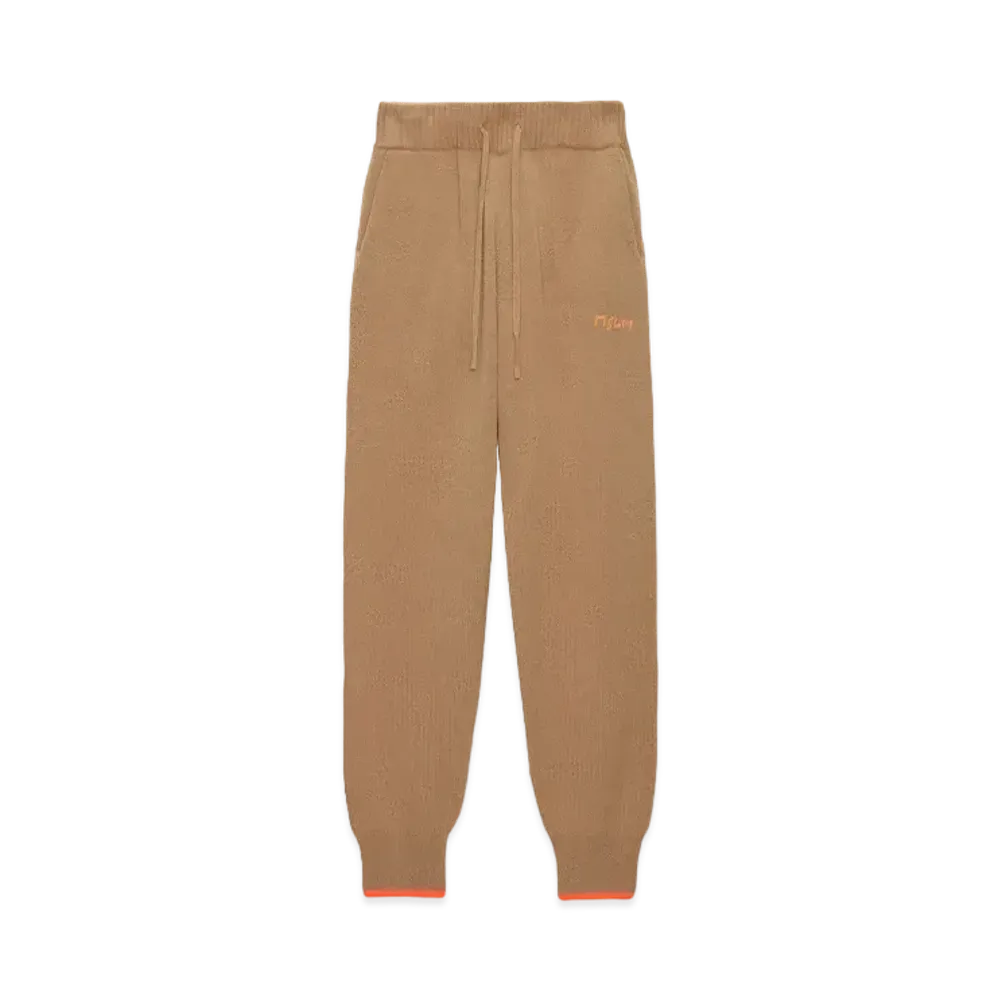 MSGM Wool And Cashmere Track Pants "Brown"