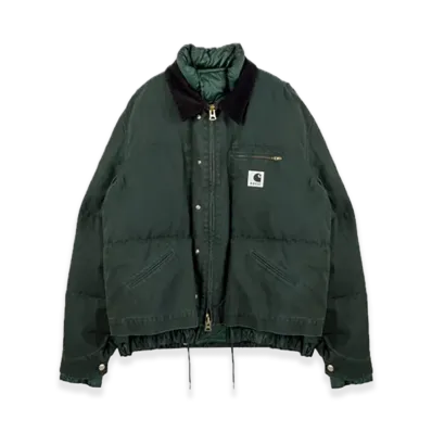 sacai x Carhartt WIP Washed Duck Puffer Jacket Mens "Green"