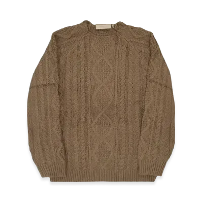 FEAR OF GOD Essentials Cable Knit Sweater "Wood"