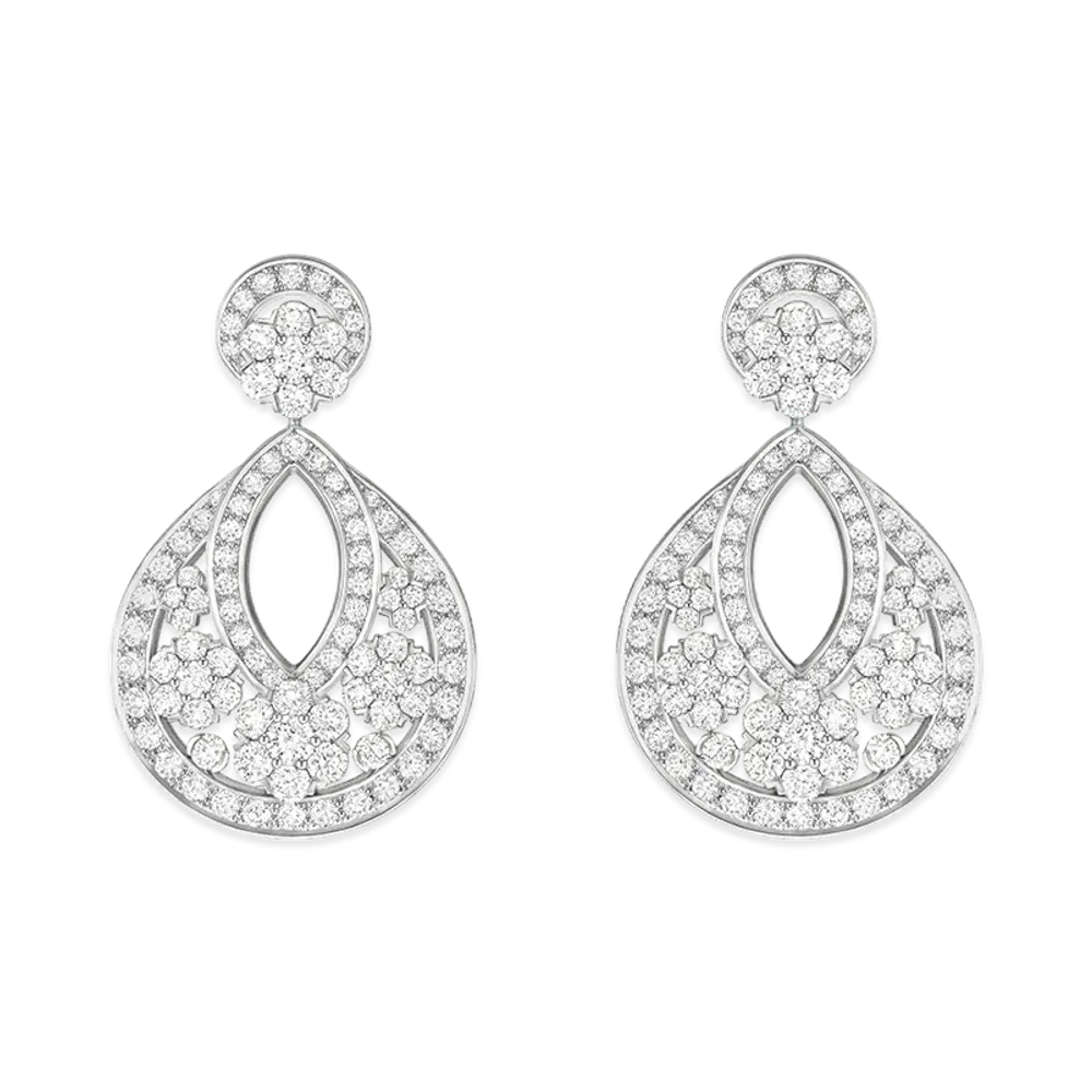 Van Cleef & Arpels Snowflake transformable earrings large model "18K White gold/Diamond"