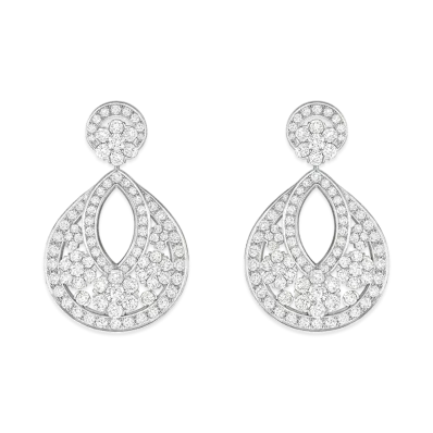 Van Cleef & Arpels Snowflake transformable earrings large model "18K White gold/Diamond"