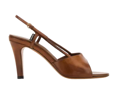 MIU MIU Women's Calf Leather Sandals "Brown"