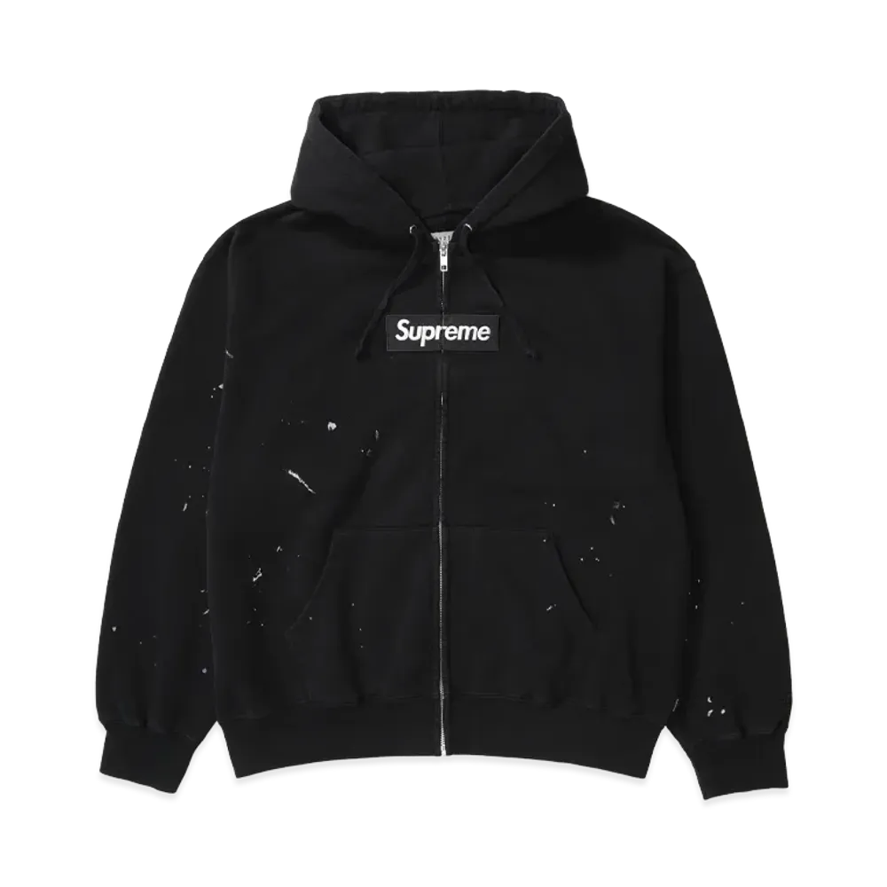 Supreme x MM6 Maison Margiela Box Logo Zip Up Hooded Sweatshirt "Black"