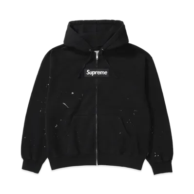 Supreme x MM6 Maison Margiela Box Logo Zip Up Hooded Sweatshirt "Black"
