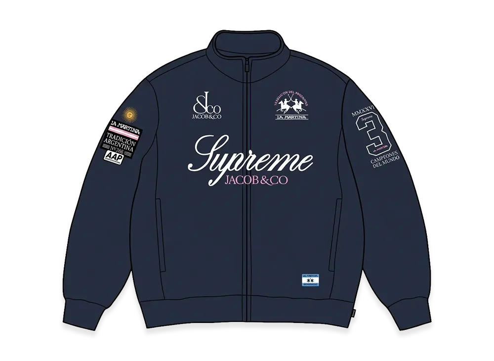 Supreme x La Martina Zip Up Sweatshirt "Navy"
