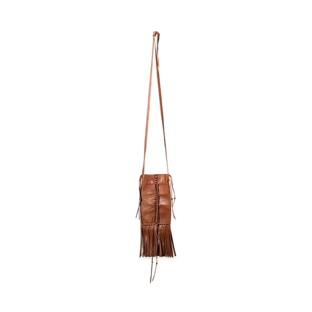 Needles x AMARILLO Fringed Neck Pouch - Deerskin "Brown/Black"