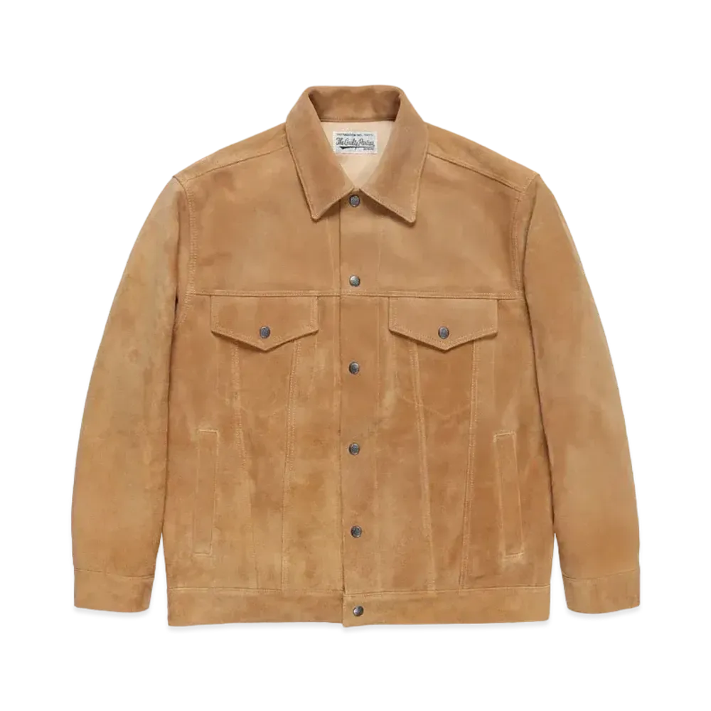 WACKO MARIA SUEDE LEATHER TRUCKER JACKET "Beige"