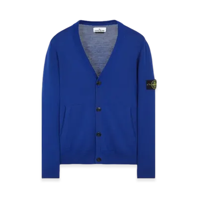 Stone Island 511C4 Pure Light Wool Knit Cardigan - 23FW "Ultramarine Blue"