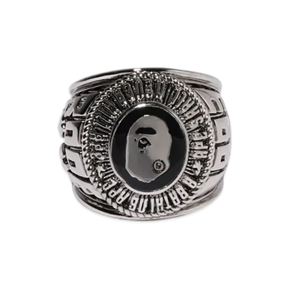 A BATHING APE Bape College Ring "Silver"