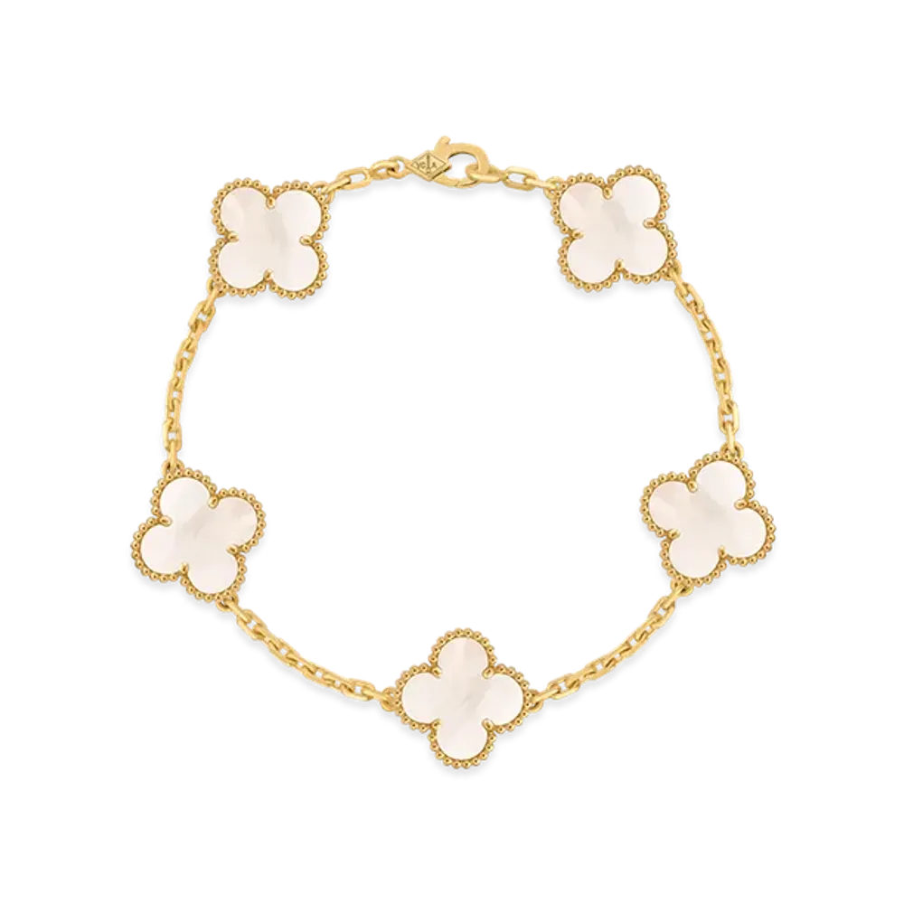 Van Cleef & Arpels Vintage Alhambra bracelet 5 motifs "18K Yellow gold/Mother-of-pearl"