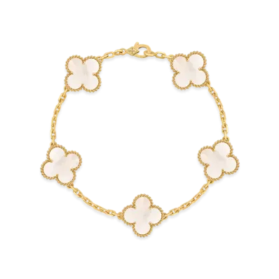 Van Cleef & Arpels Vintage Alhambra bracelet 5 motifs "18K Yellow gold/Mother-of-pearl"