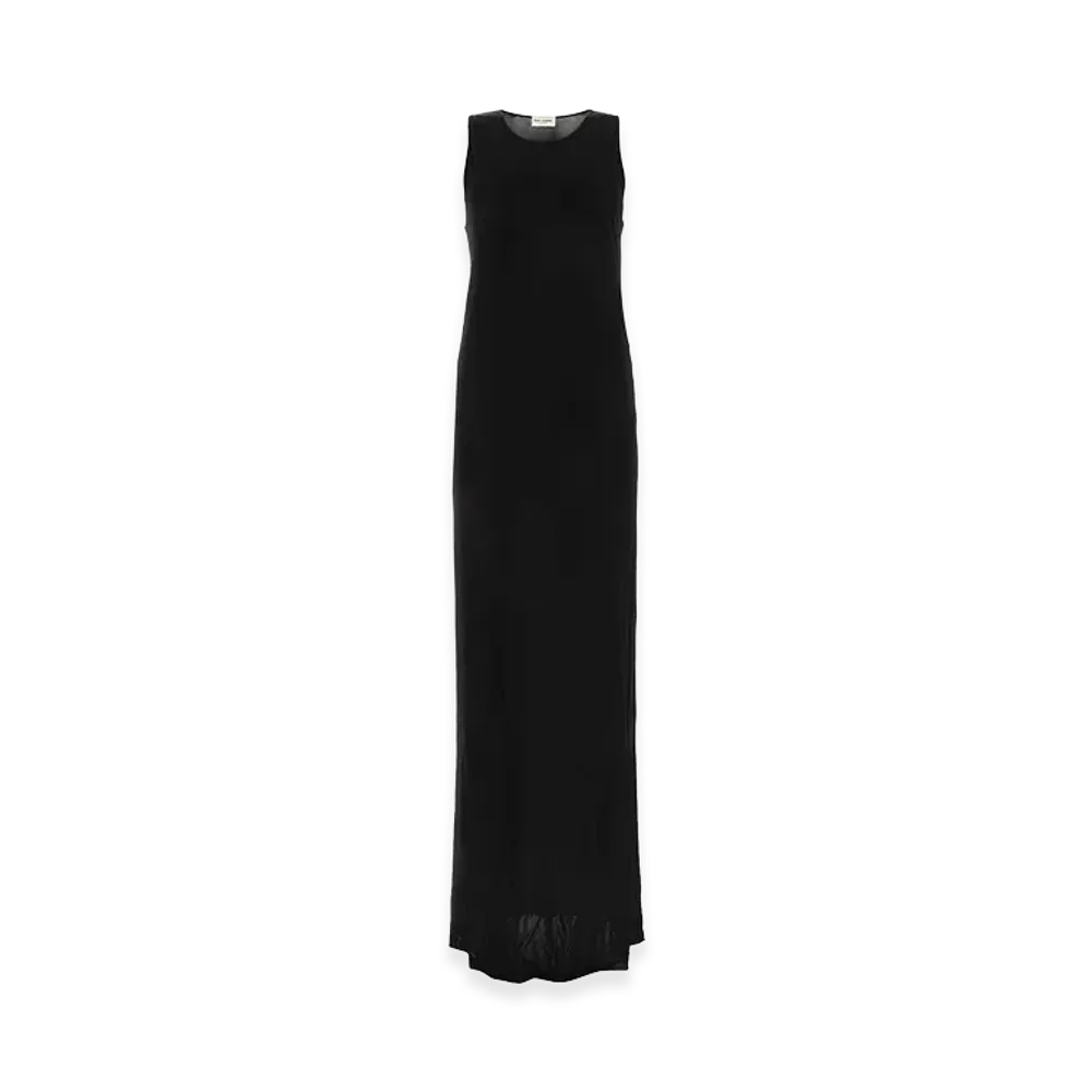 Saint Laurent Women's Viscose Long Dress "Black"