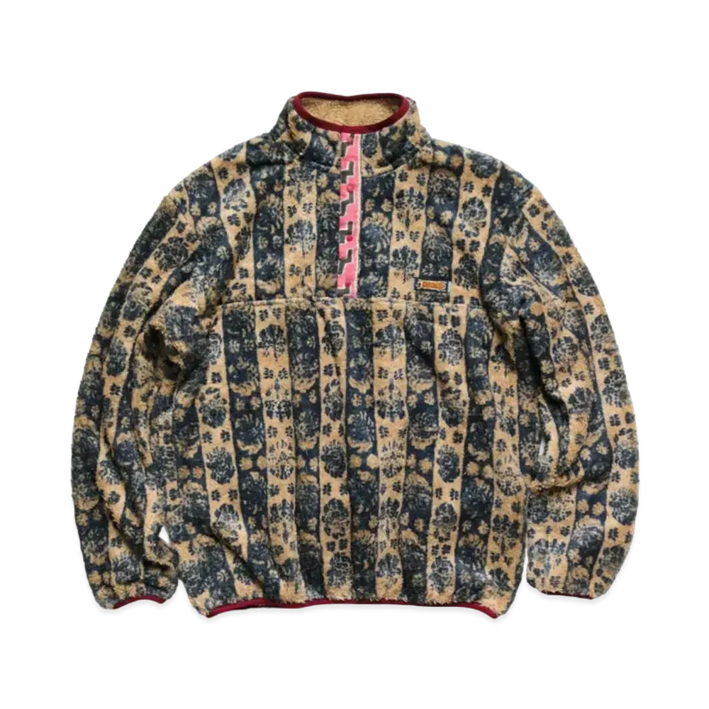KAPITAL DAMASK STYLE PATTERN FLEECE SNAP T "Beige"