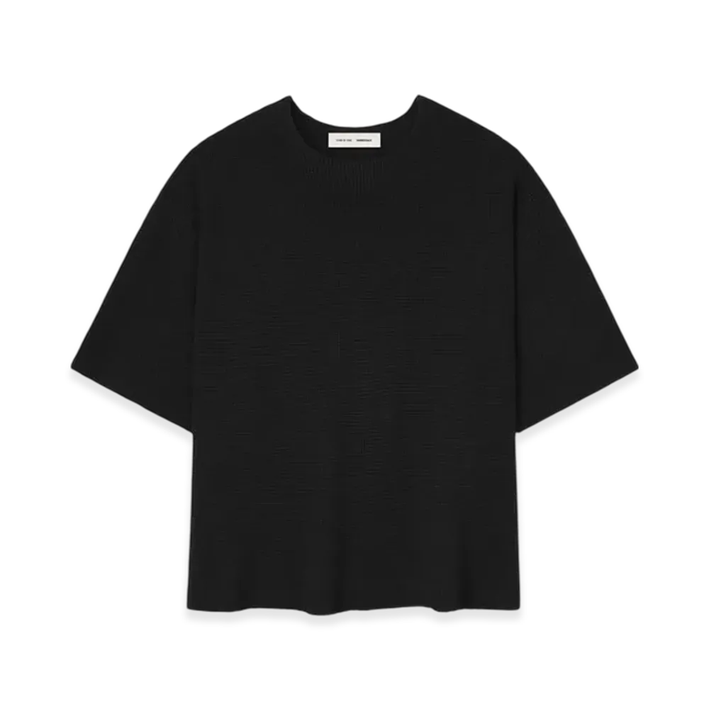 FEAR OF GOD ESSENTIALS Waffle Short Sleeve Sweater "Jet Black"
