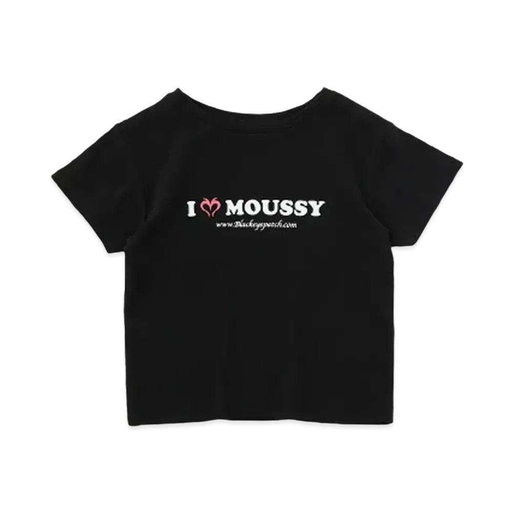 Black Eye Patch x MOUSSY I Love Moussy T-Shirt "Black"