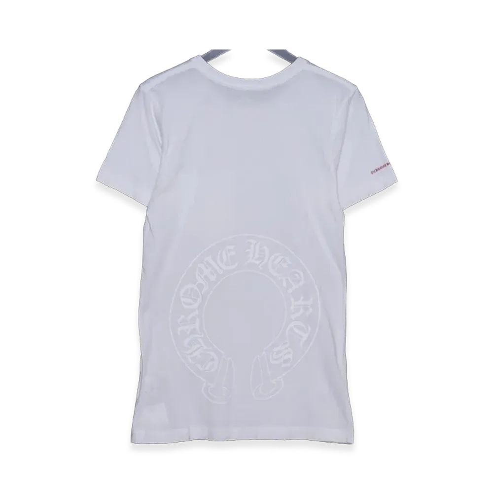 Chrome Hearts Horseshoe Scroll Label Pocket T-Shirt "White"