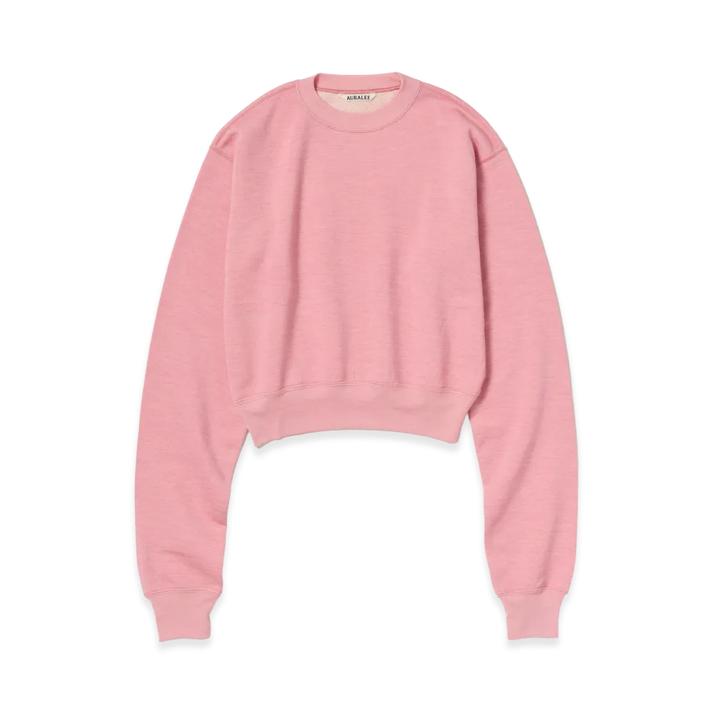 AURALEE Women's High-Twist Compact Sweat P/O "Top Pink"