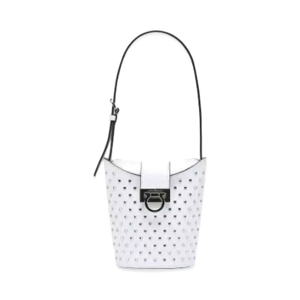 Salvatore Ferragamo Trifolio Shoulder Bag (S) "White"