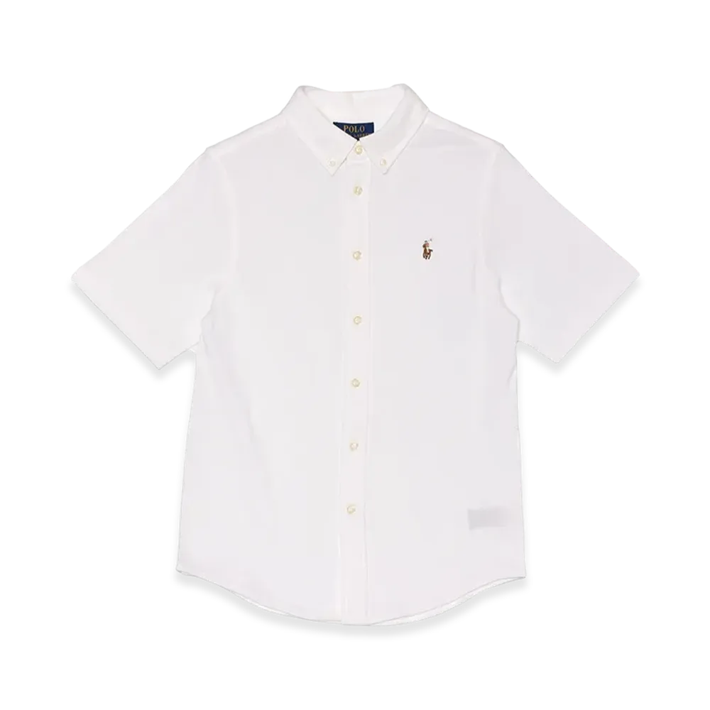 Polo Ralph Lauren Oxford Mesh Sport Shirt-Solid "White"