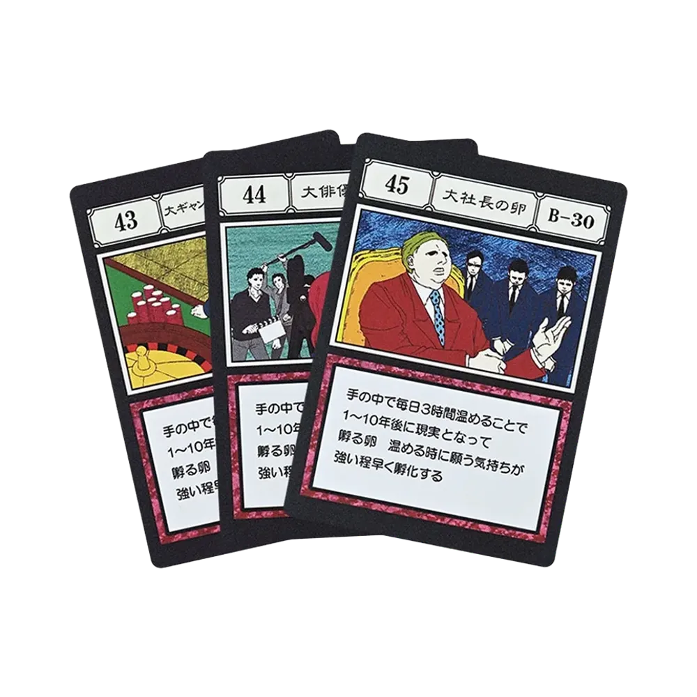 BANDAI "Ichiban Kuji" -HUNTERxHUNTER GREED ISLAND 2- L Prize G.I. Designated Pocket Card Aspiring Gambler / Aspiring Actor / Aspiring CEO [43][44][45]