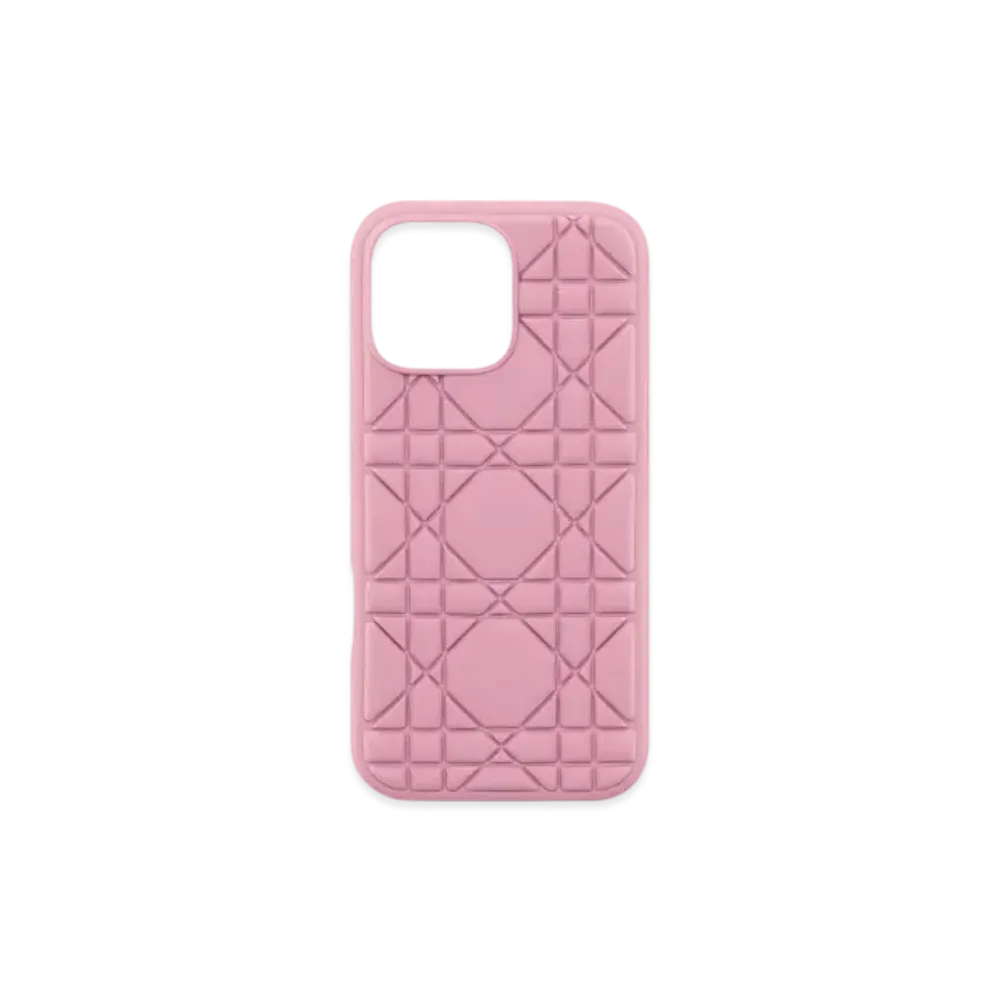 Dior DiorTravel Cover for iPhone 16 Pro Max Macrocannage Rubber "Hydrangea Pink"
