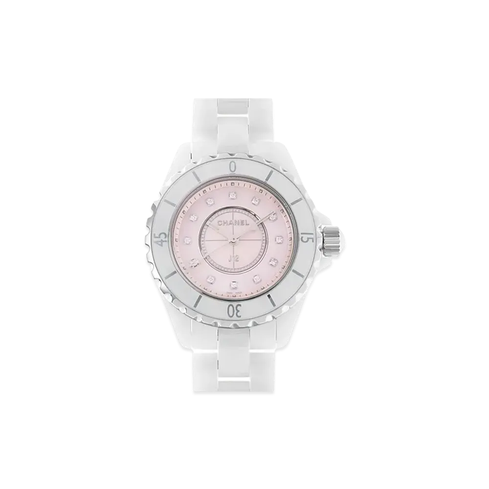 CHANEL J12 Ceramic 33mm 12P Diamond "White"