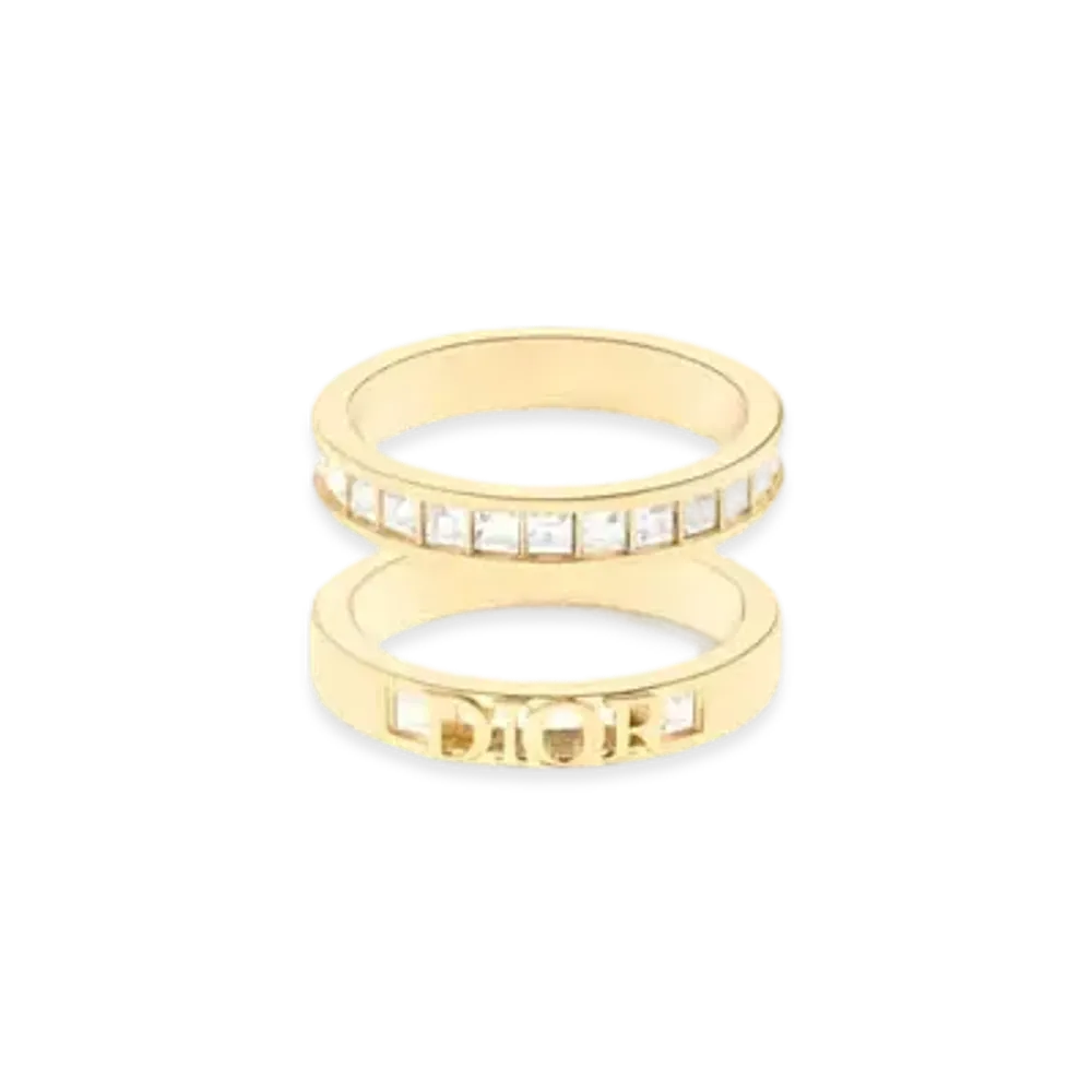 Dior Dio(r)evolution Ring Set Metal and Crystals "Gold/Silver"
