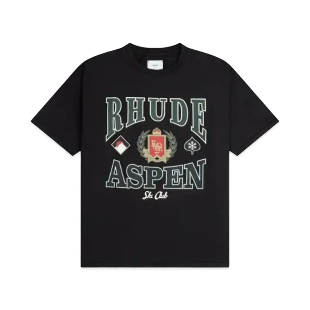 RHUDE Aspen Ski Crest Tee "Black"