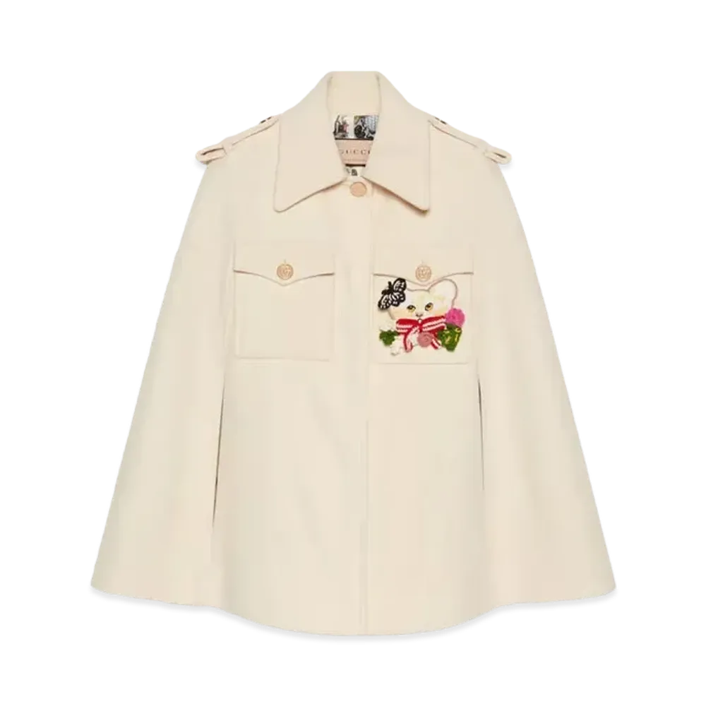 GUCCI x Yuko Higuchi Cat Appliqué Coat Japan Exclusive "Off White"