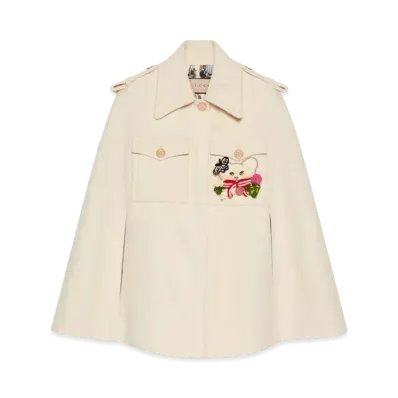 GUCCI x Yuko Higuchi Cat Appliqué Coat Japan Exclusive "Off White"