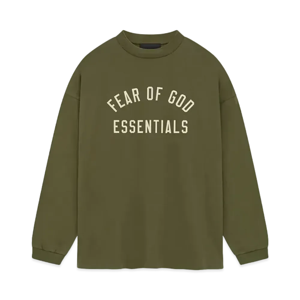 FEAR OF GOD ESSENTIALS Jersey Long Sleeve Tee "Military"