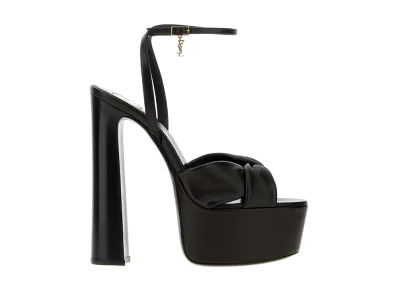 Saint Laurent Women's Nappa Leather Franciane Sandals "Black"